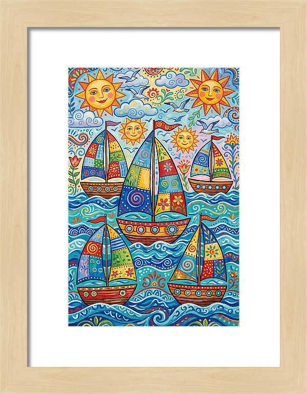 Colorful Sailboat Fleet