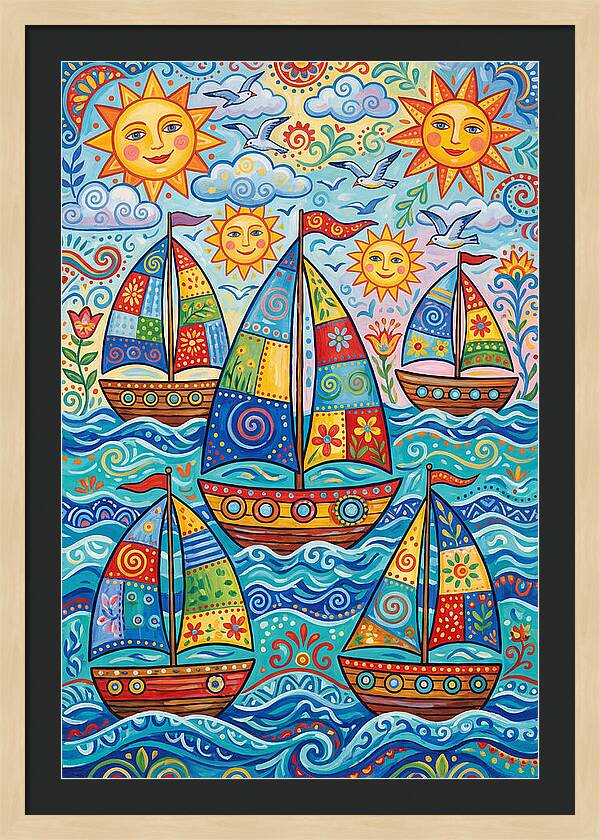 Colorful Sailboat Fleet