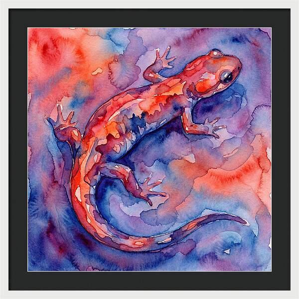 Colorful Salamander Watercolor