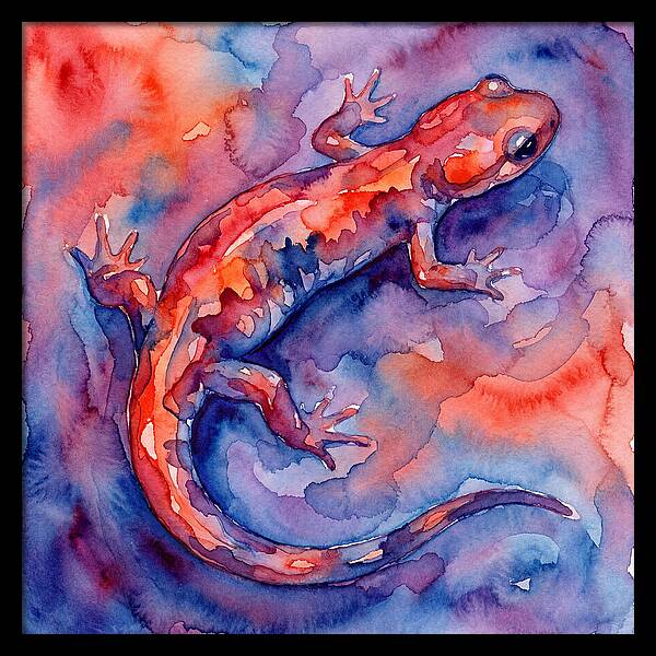 Colorful Salamander Watercolor