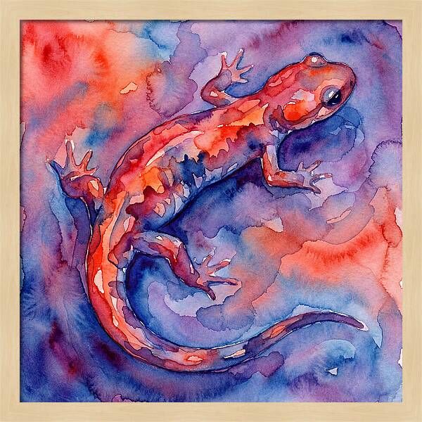 Colorful Salamander Watercolor