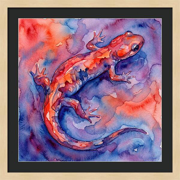 Colorful Salamander Watercolor