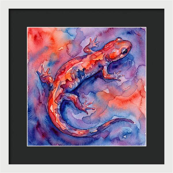 Colorful Salamander Watercolor