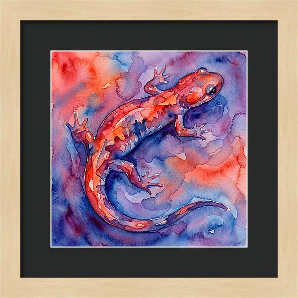 Colorful Salamander Watercolor