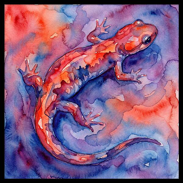 Colorful Salamander Watercolor