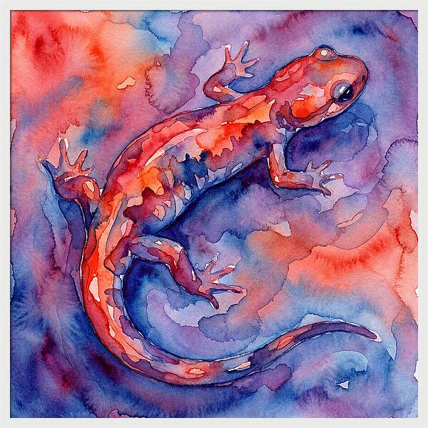 Colorful Salamander Watercolor