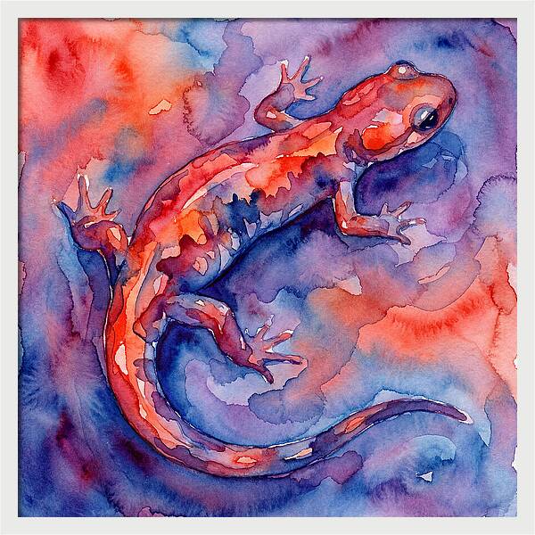 Colorful Salamander Watercolor