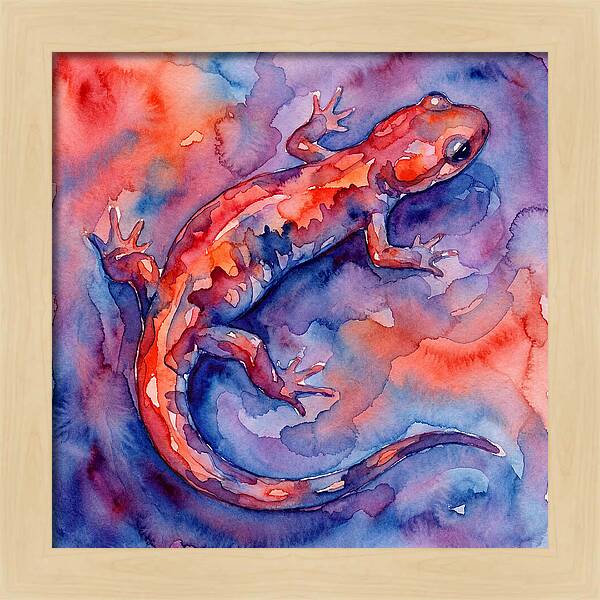 Colorful Salamander Watercolor