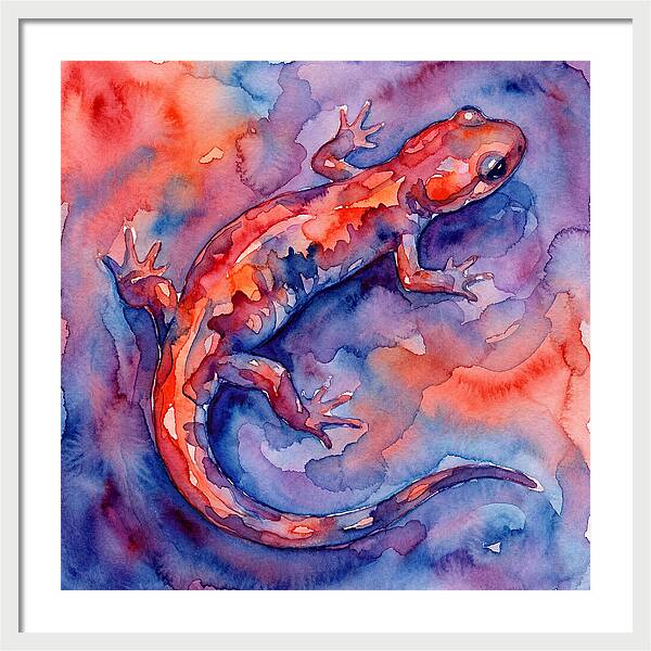 Colorful Salamander Watercolor