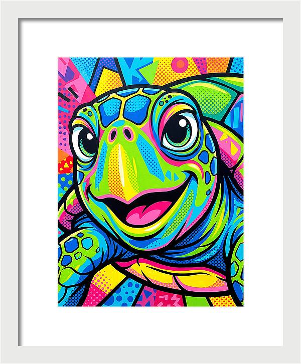 Colorful Sea Turtle Portrait