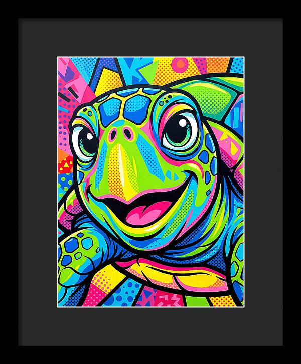 Colorful Sea Turtle Portrait