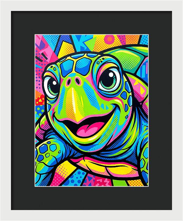 Colorful Sea Turtle Portrait