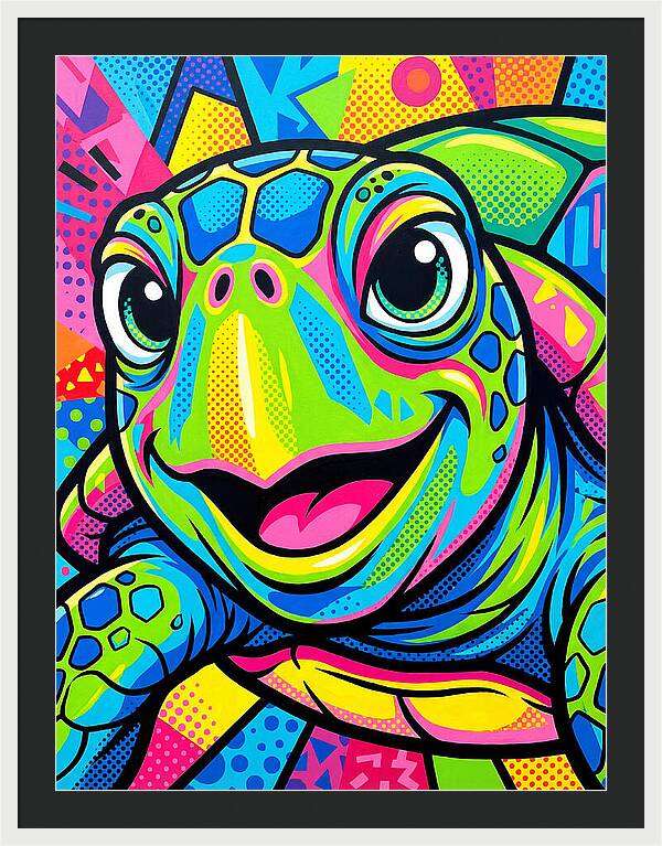 Colorful Sea Turtle Portrait
