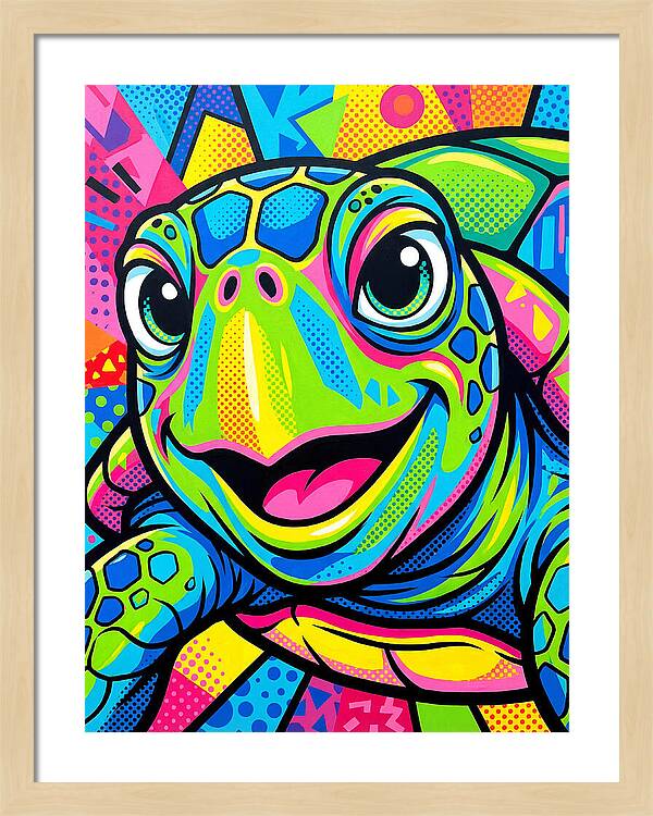 Colorful Sea Turtle Portrait