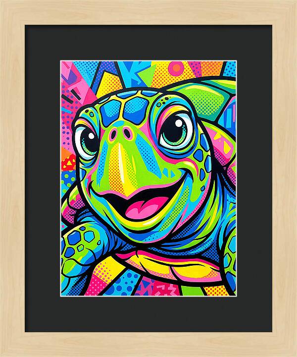 Colorful Sea Turtle Portrait
