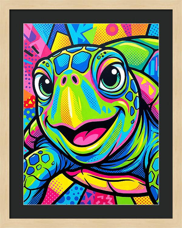 Colorful Sea Turtle Portrait