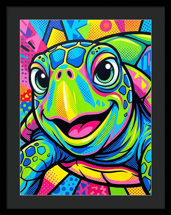 Colorful Sea Turtle Portrait