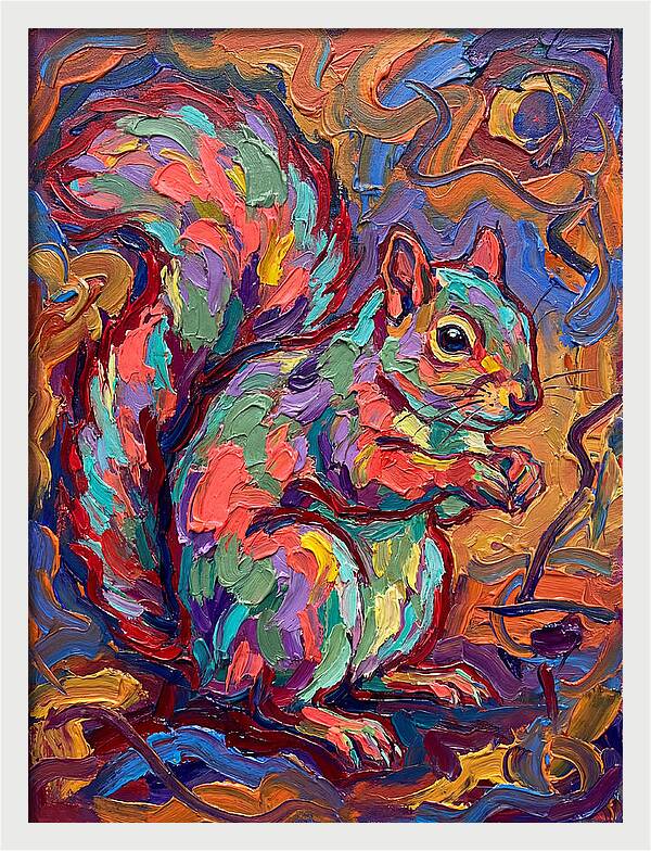 Colorful Squirrel In Expressionist Style