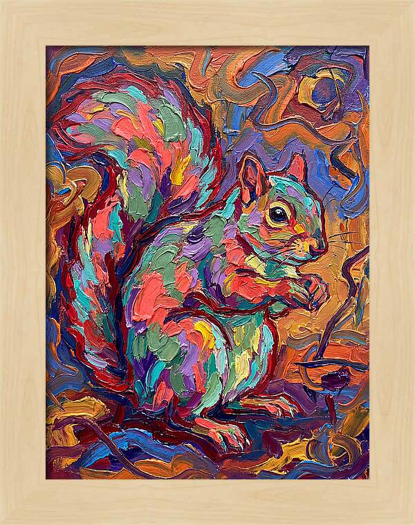 Colorful Squirrel In Expressionist Style
