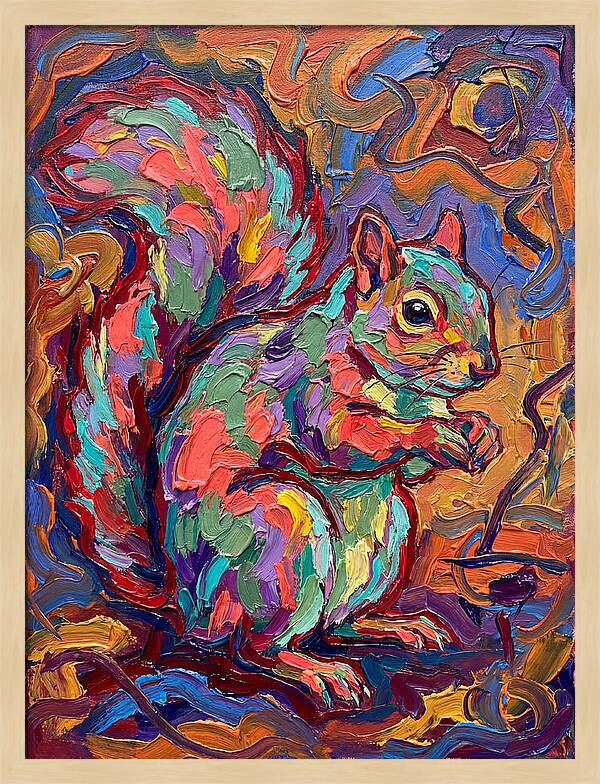 Colorful Squirrel In Expressionist Style