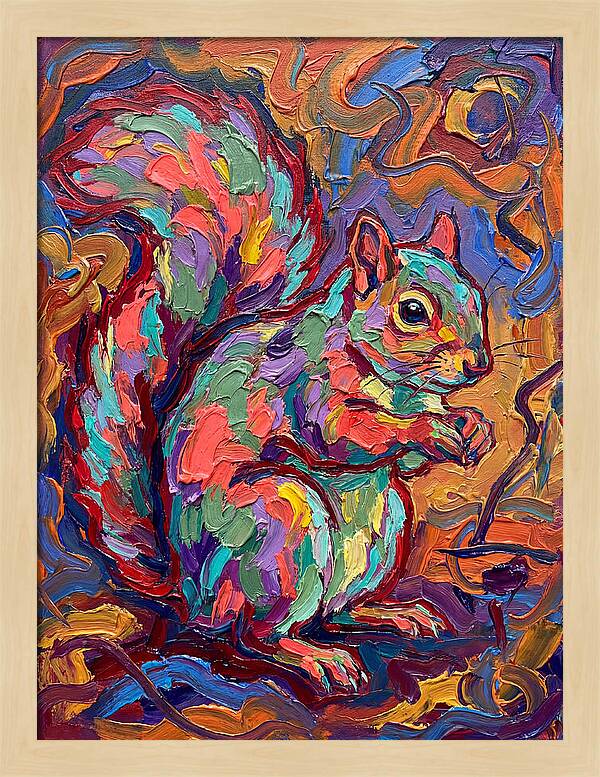 Colorful Squirrel In Expressionist Style