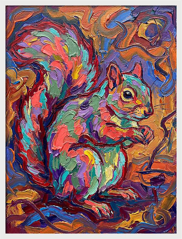 Colorful Squirrel In Expressionist Style