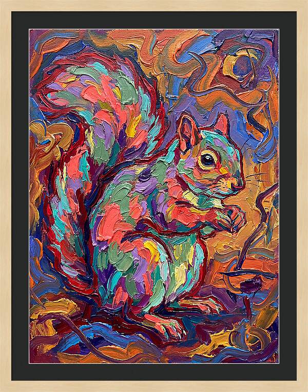 Colorful Squirrel In Expressionist Style