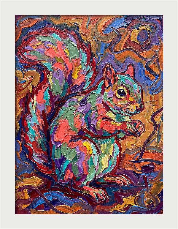 Colorful Squirrel In Expressionist Style