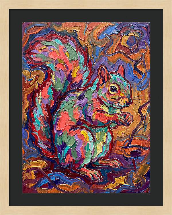 Colorful Squirrel In Expressionist Style