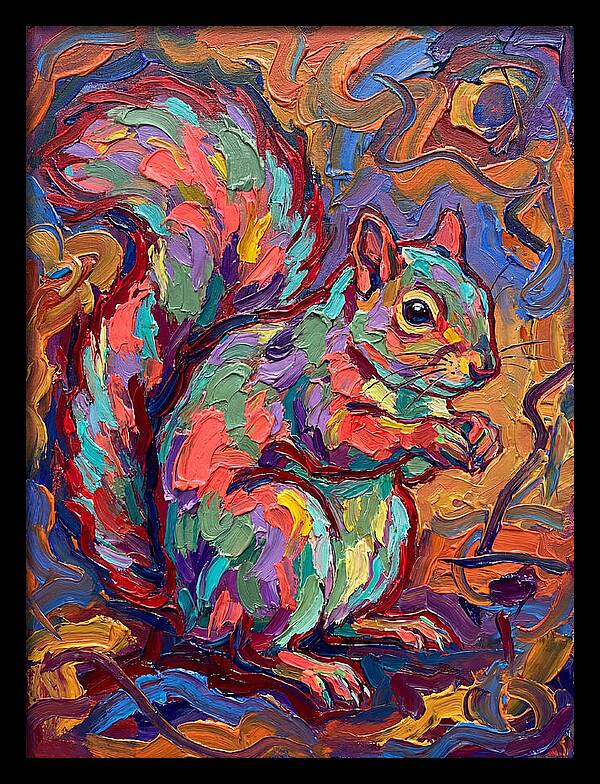 Colorful Squirrel In Expressionist Style