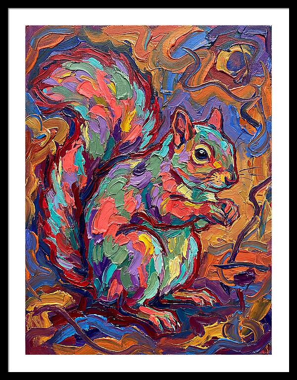 Colorful Squirrel In Expressionist Style