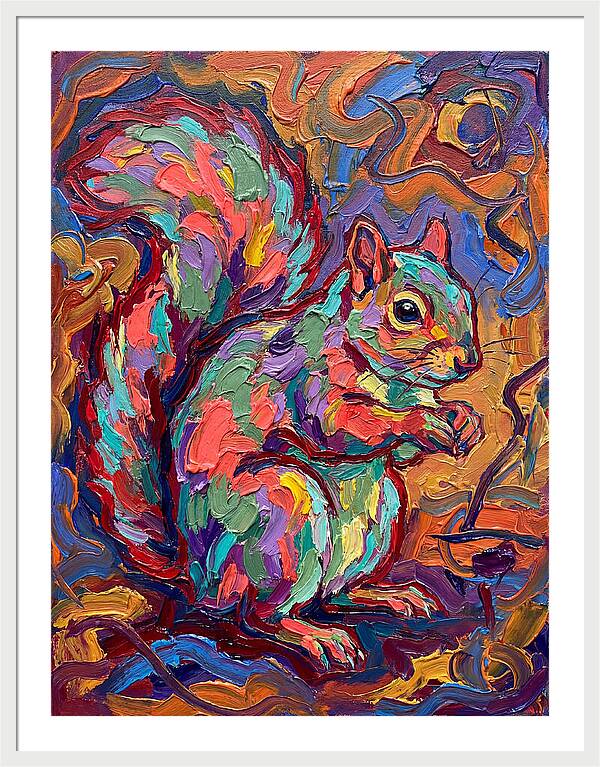 Colorful Squirrel In Expressionist Style