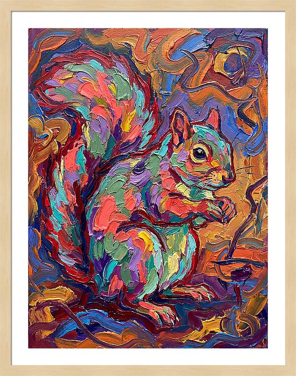 Colorful Squirrel In Expressionist Style