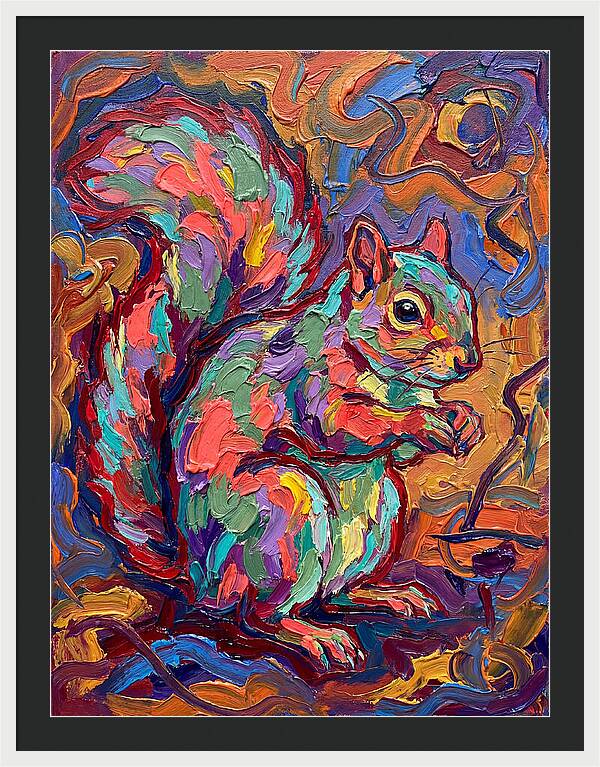 Colorful Squirrel In Expressionist Style