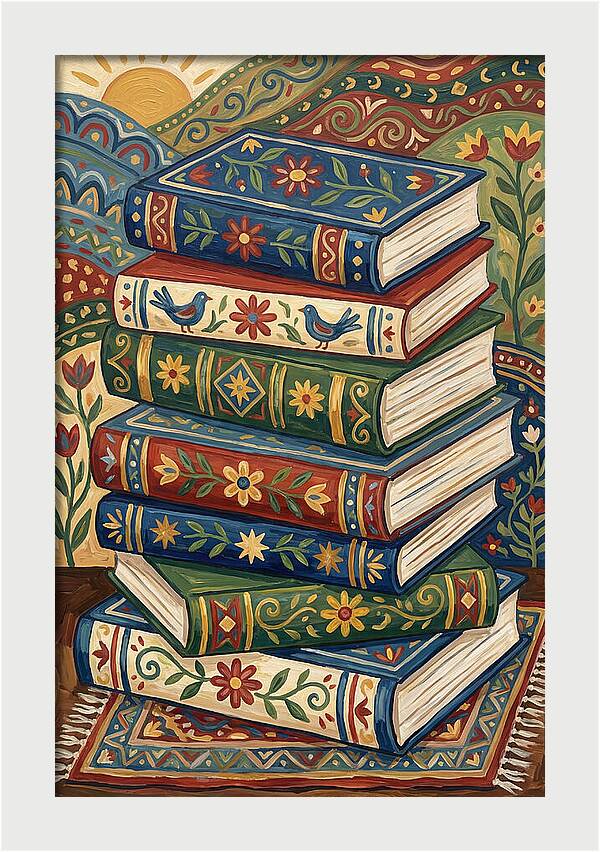 Colorful Stacked Books