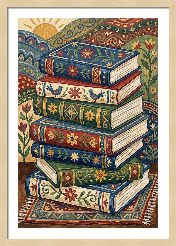 Colorful Stacked Books