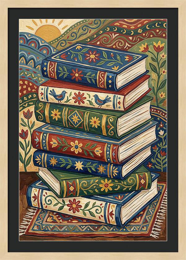 Colorful Stacked Books