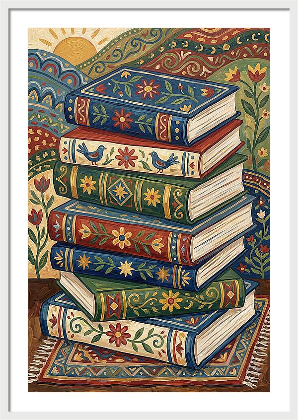 Colorful Stacked Books
