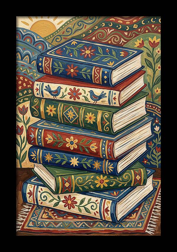 Colorful Stacked Books