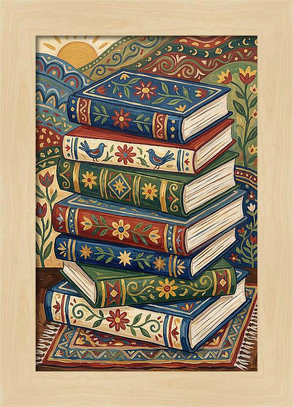 Colorful Stacked Books