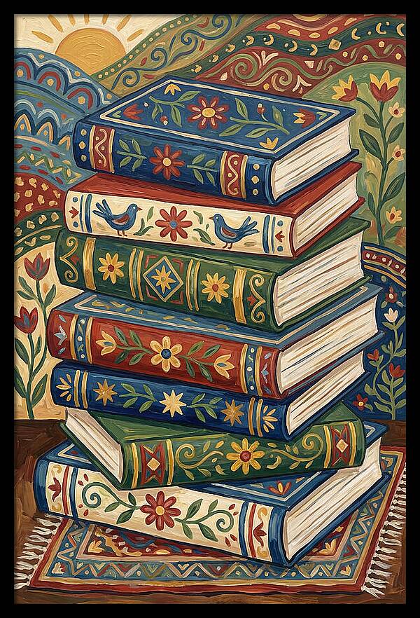 Colorful Stacked Books