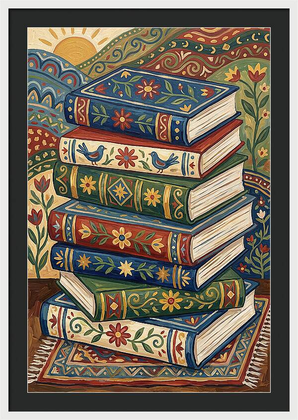 Colorful Stacked Books