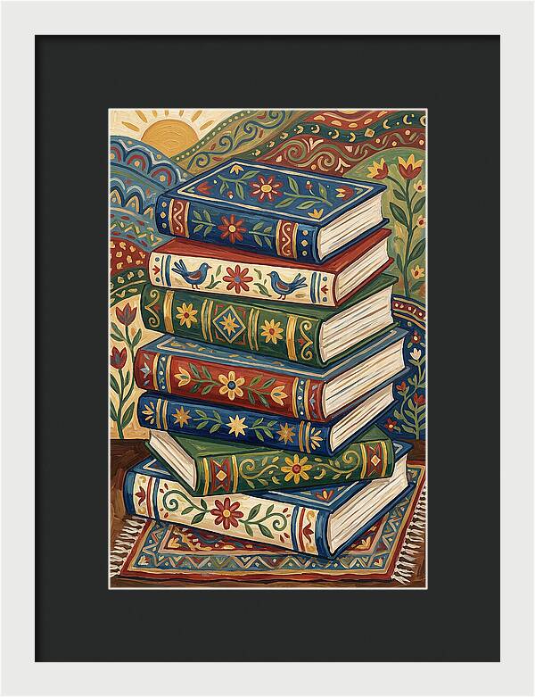 Colorful Stacked Books