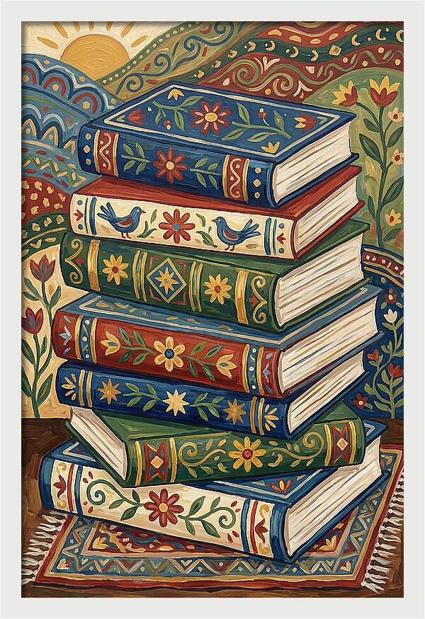 Colorful Stacked Books