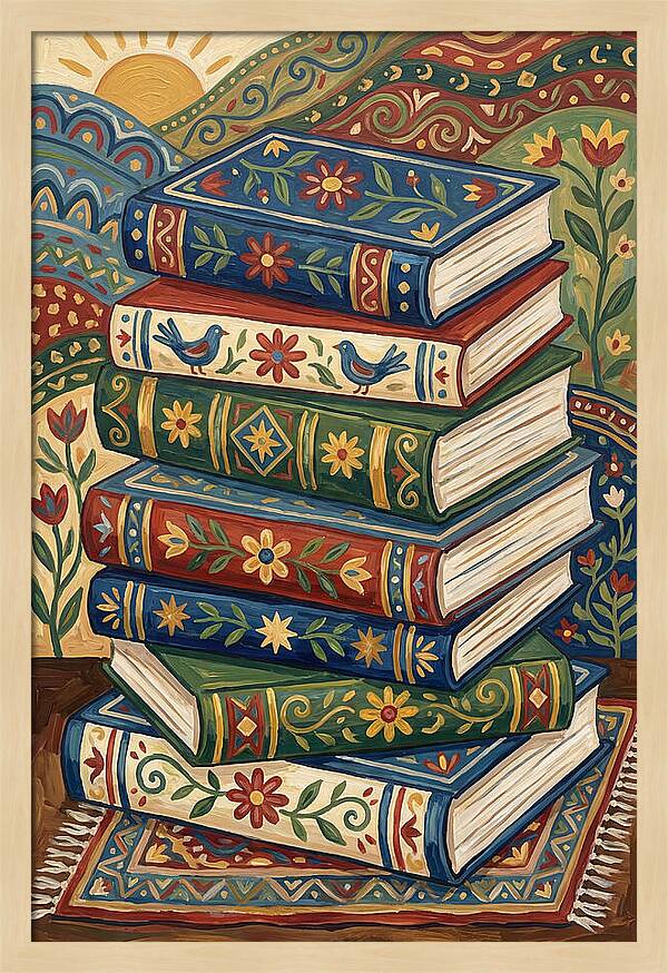 Colorful Stacked Books