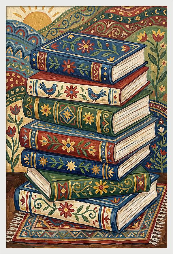 Colorful Stacked Books