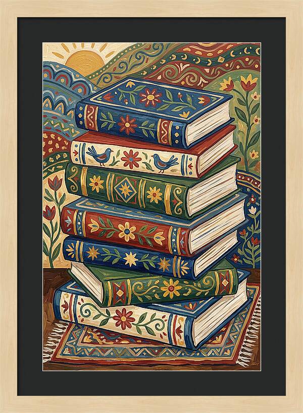 Colorful Stacked Books