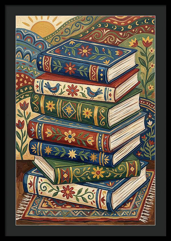 Colorful Stacked Books