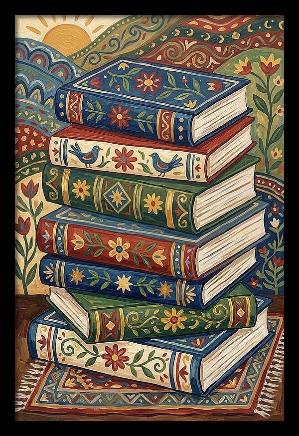 Colorful Stacked Books