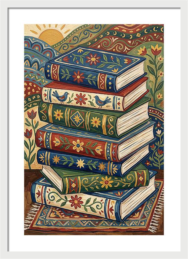 Colorful Stacked Books